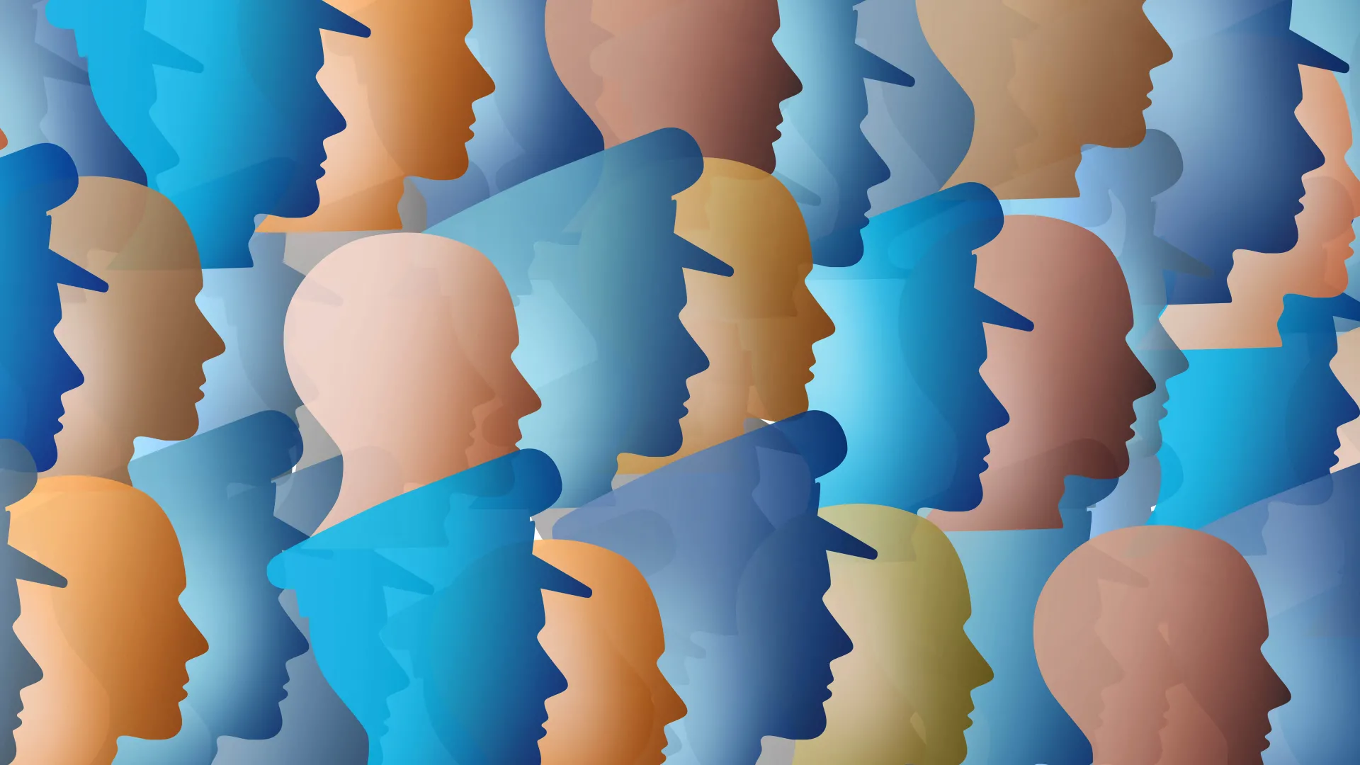 Illustration of police and people